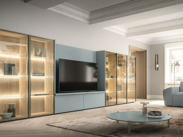 AKKA - Sectional wooden TV wall system by Santalucia Mobili - view 3